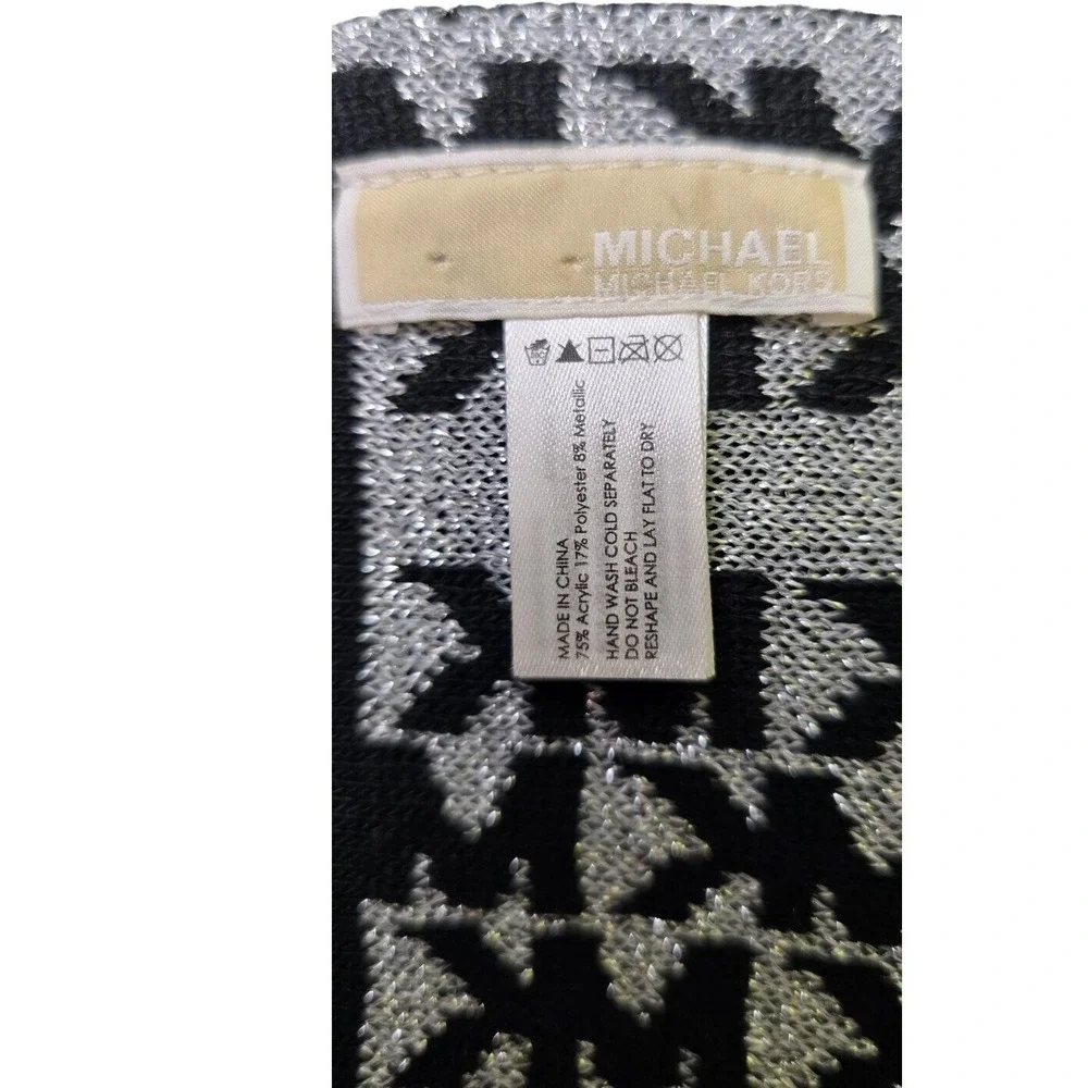 Michael Kors Mens Womens Winter Unisex Scarf 10x64 Metallic Designer MK Logo
